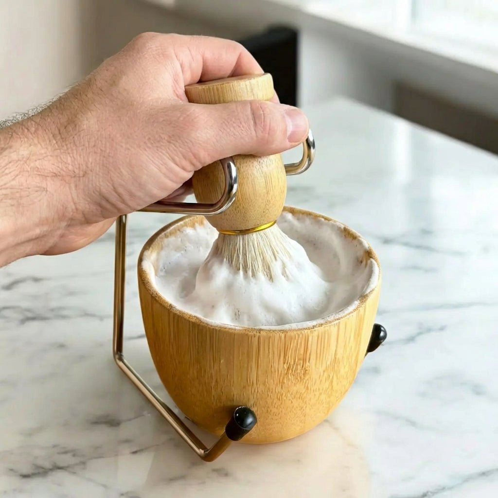 Bamboo Shaving Bowl & Brush Set