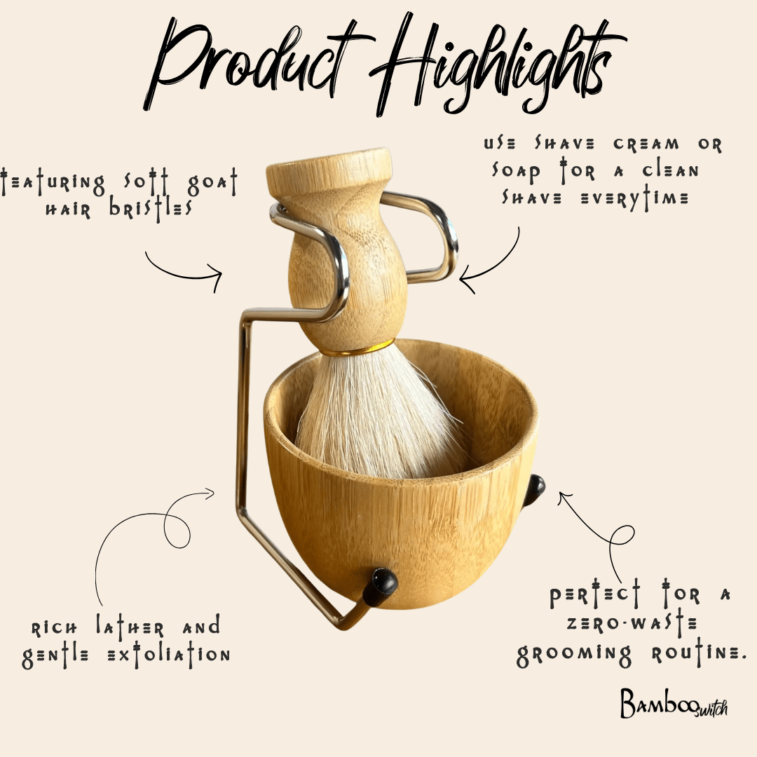 Bamboo Shaving Bowl & Brush Set