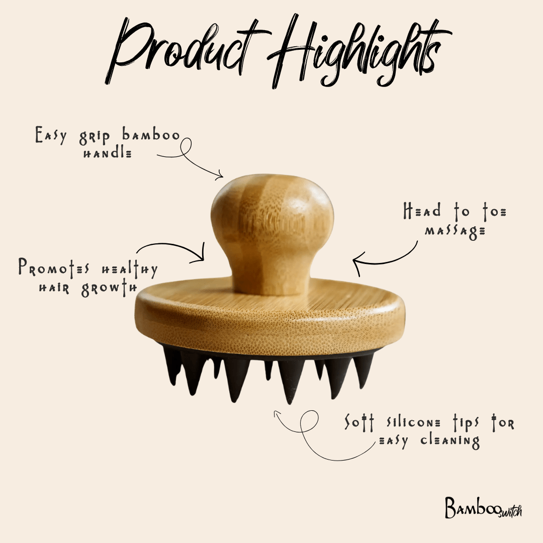 Bamboo & Silicone Scalp Massage Brush