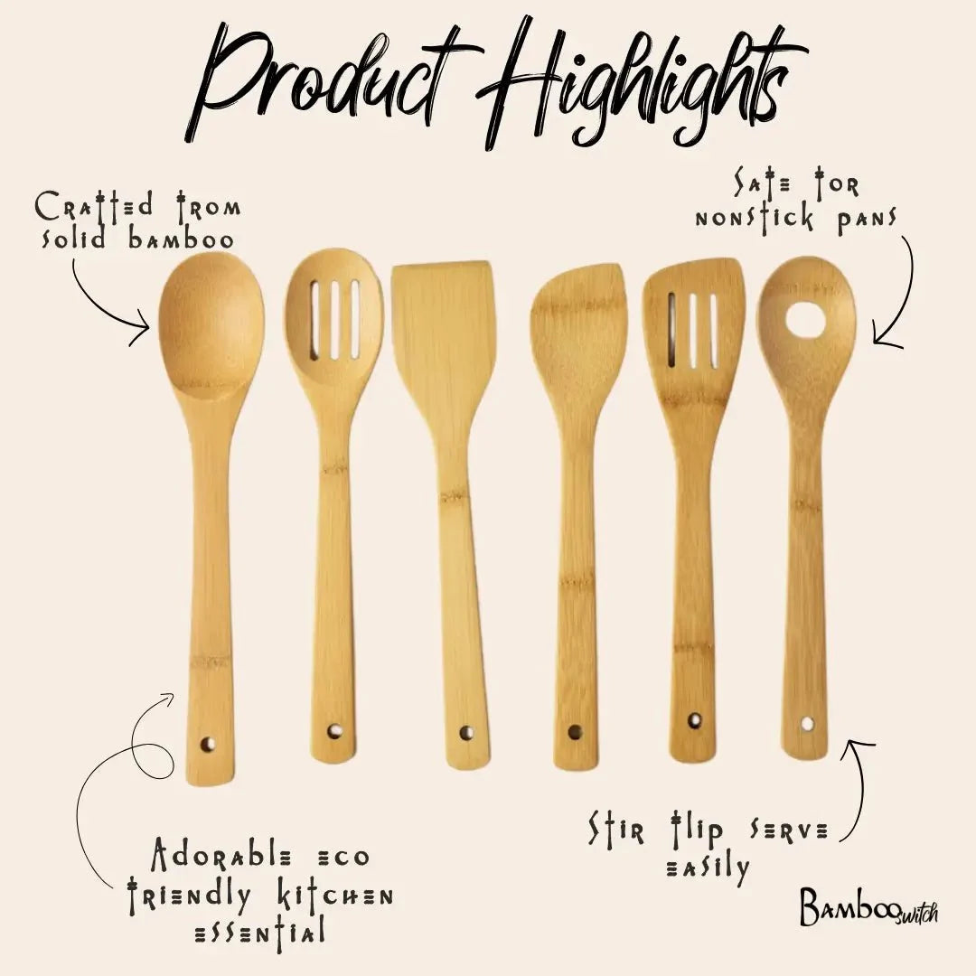 Bamboo Spatula | Slotted Spoon