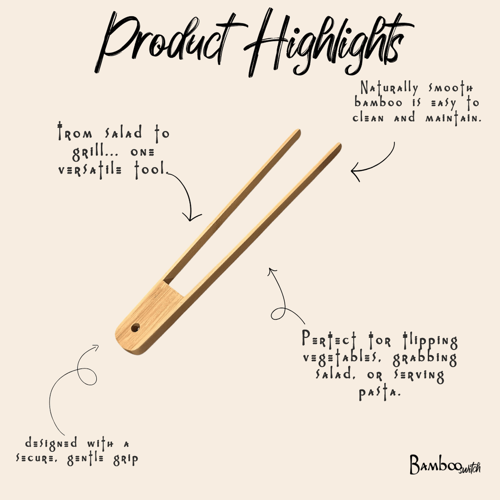 Bamboo Sleek Tong 10"