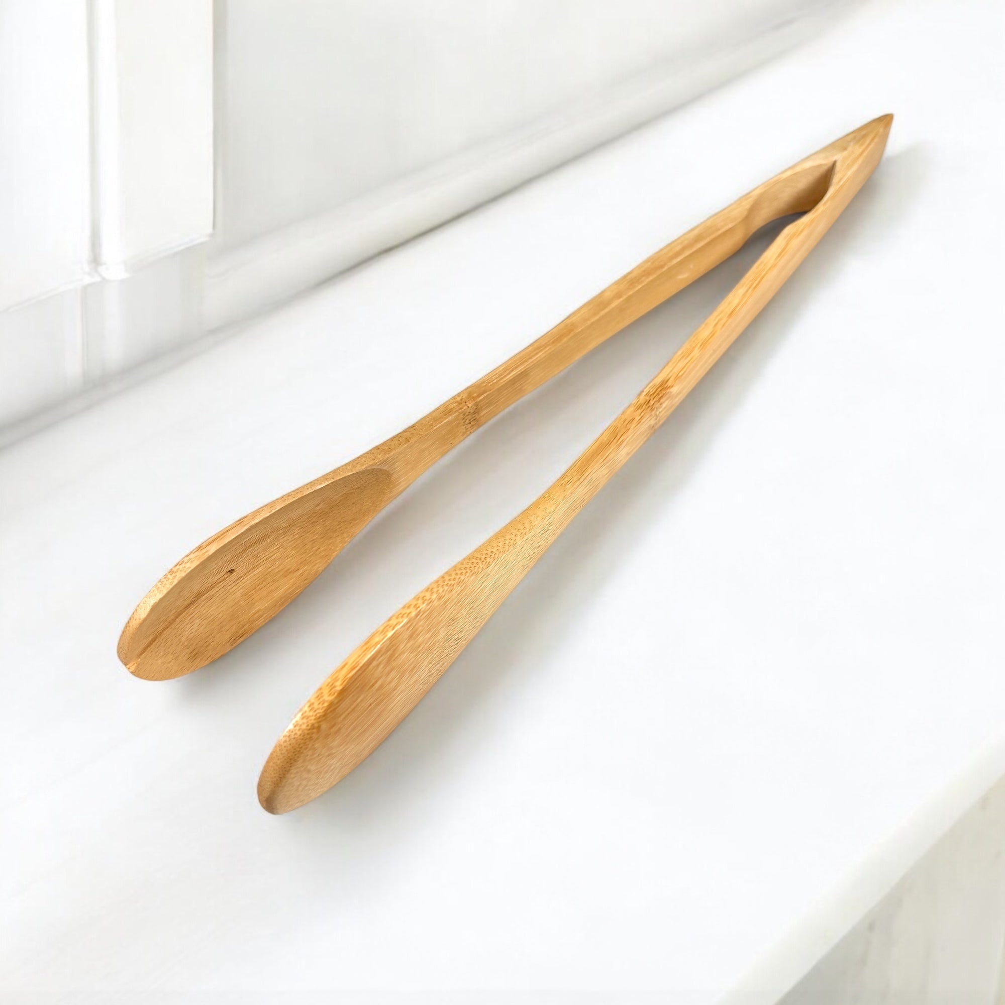Bamboo Slotted Tongs