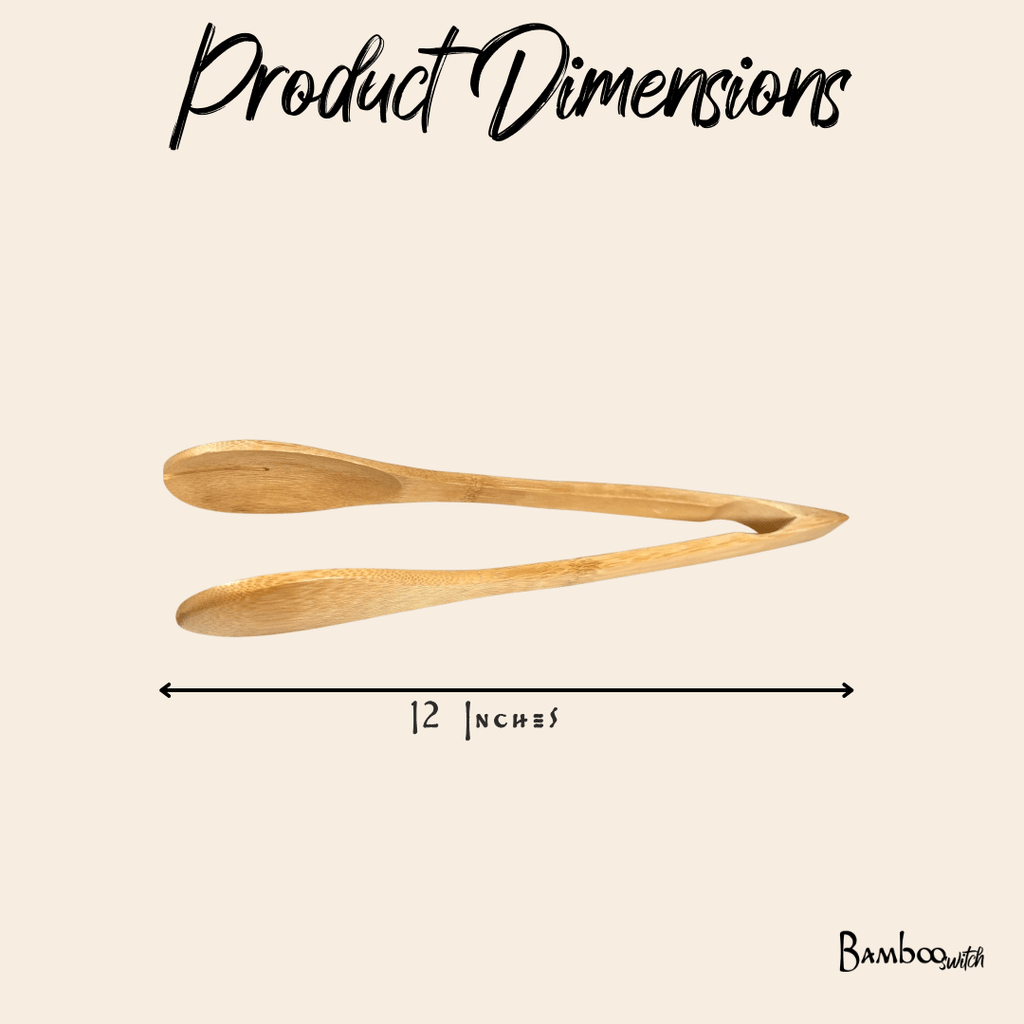 Bamboo Slotted Tongs