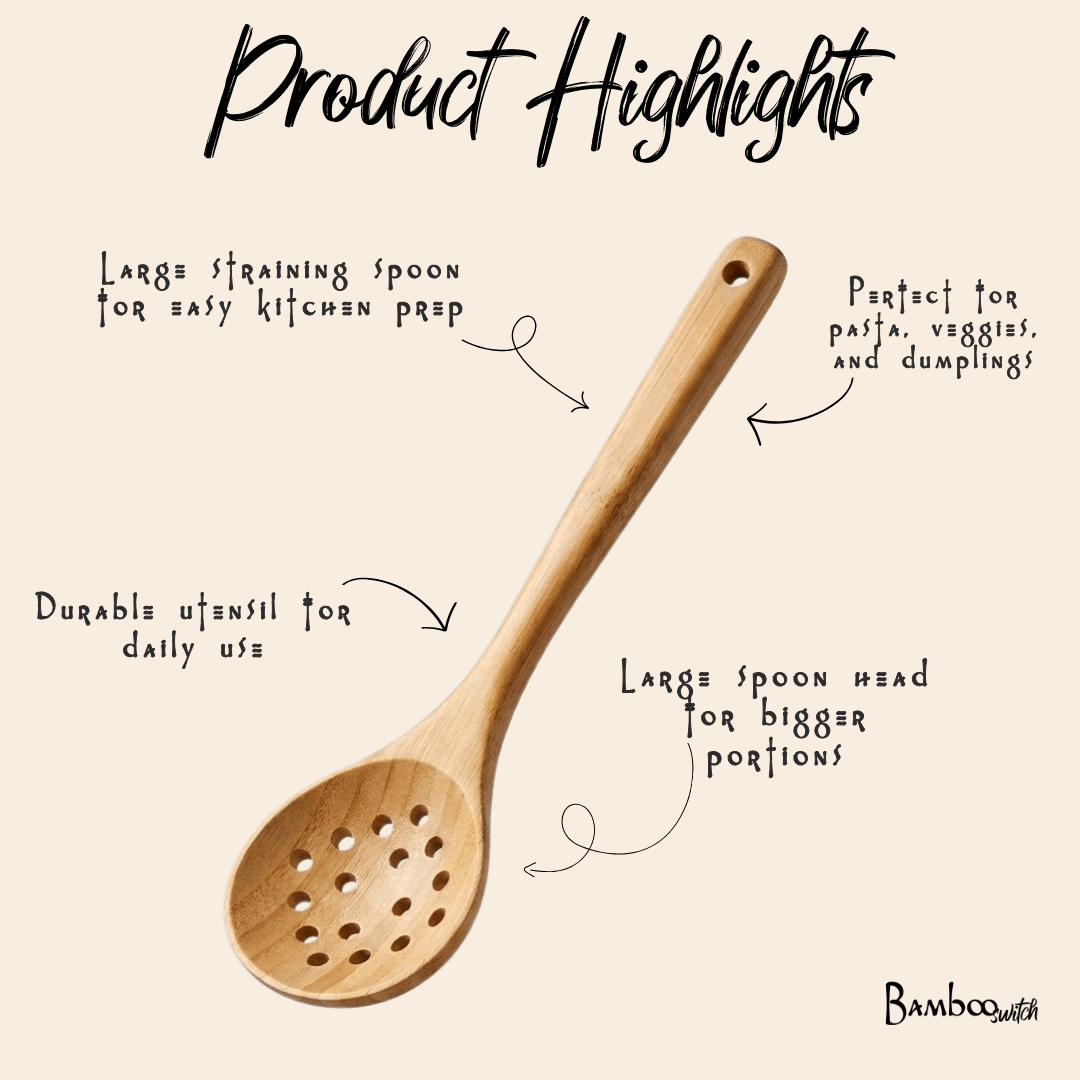 Bamboo Straining Spoon