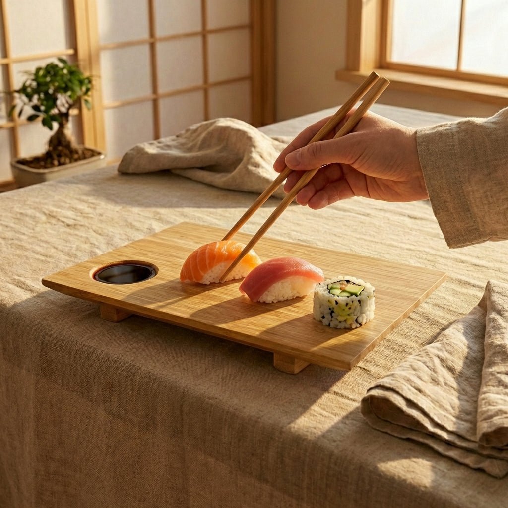Bamboo Sushi Plate Set
