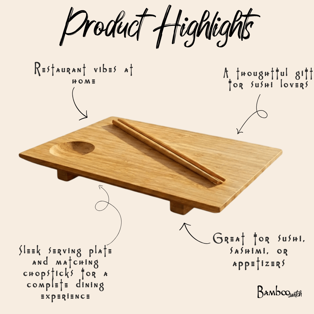 Bamboo Sushi Plate Set