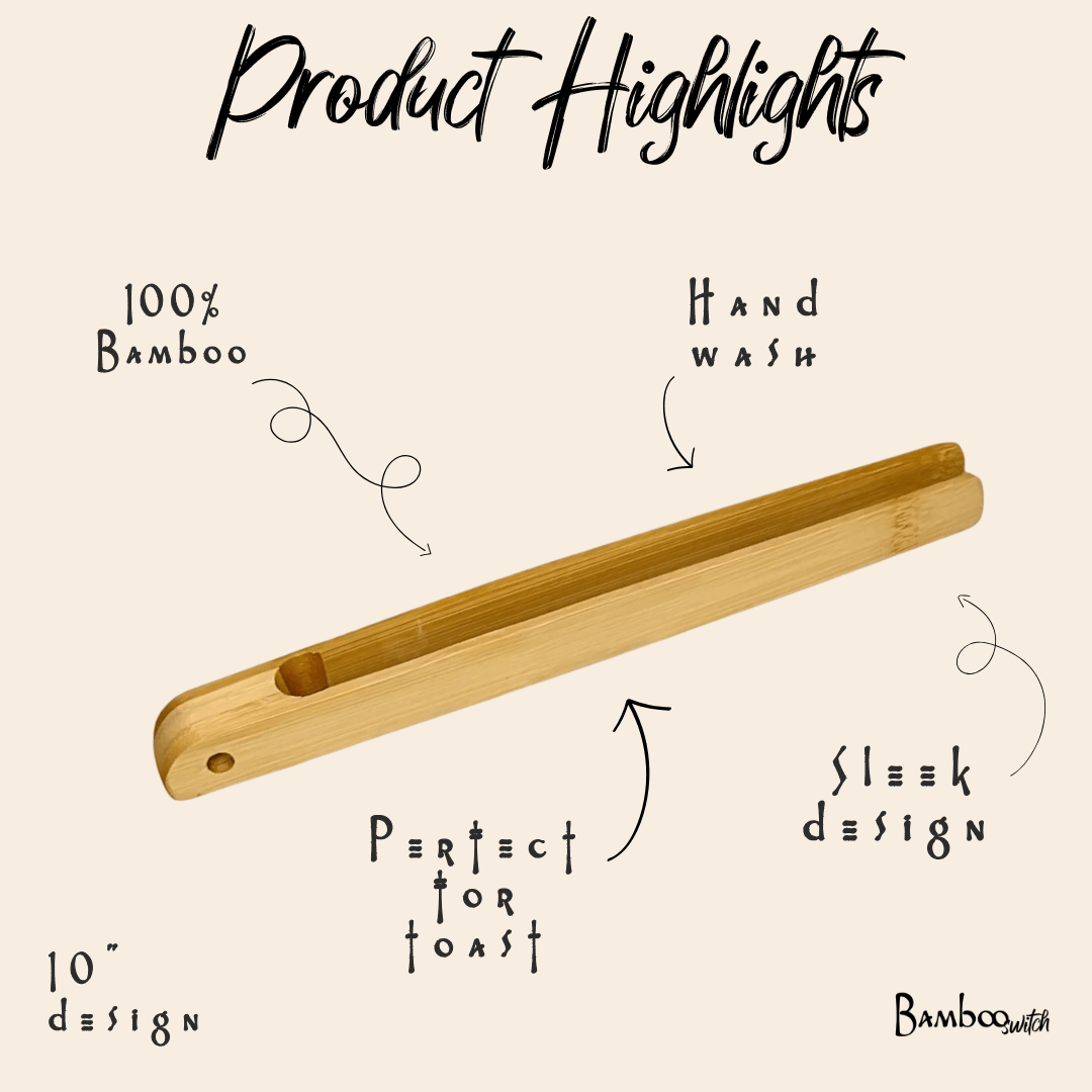 Bamboo Tongs 10"