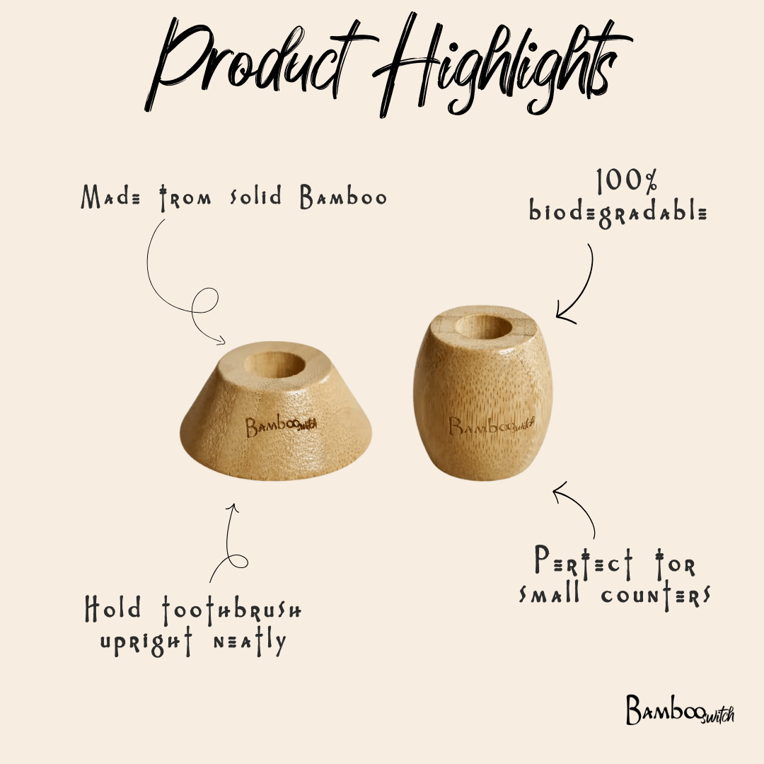 Bamboo Toothbrush Stand