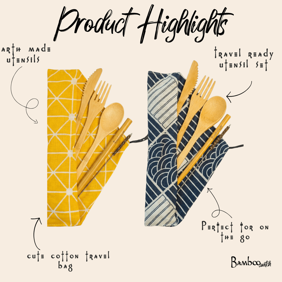 Bamboo Travel Cutlery Set