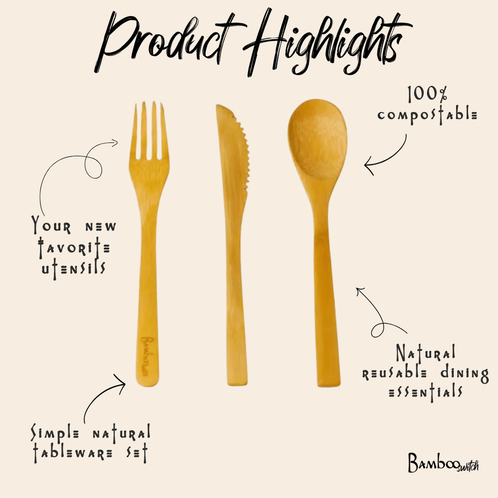 Bamboo Travel Cutlery Set