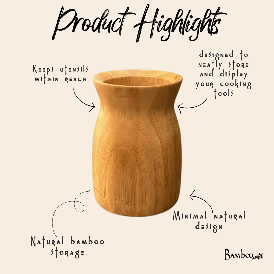 Bamboo Utensil Holder