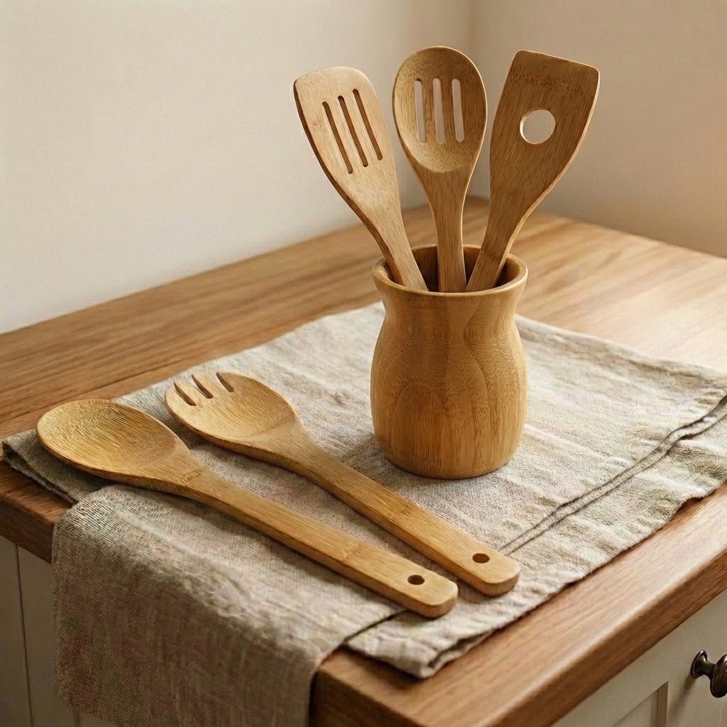 Bamboo Utensil Holder