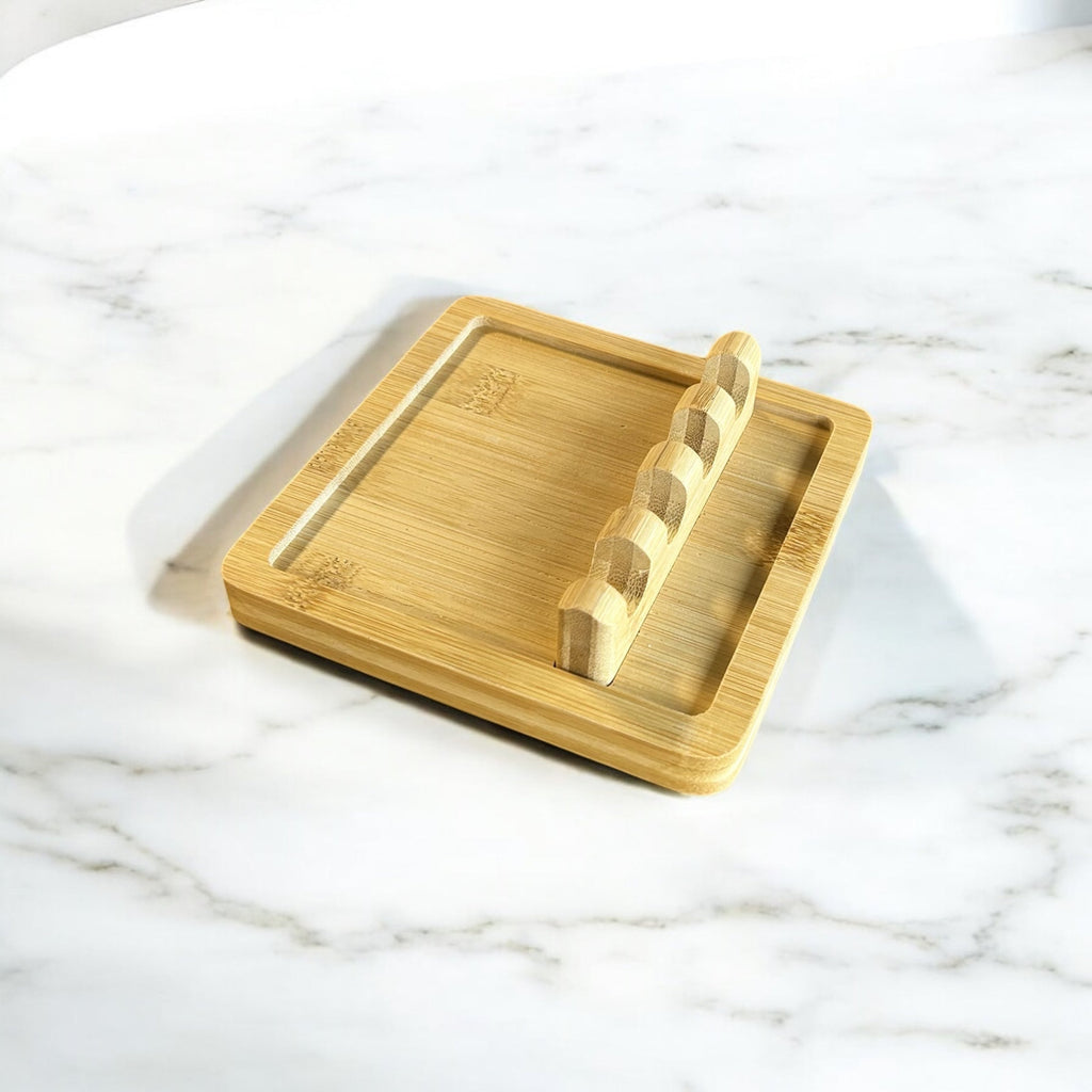 Bamboo Utensil Rest | With Sections