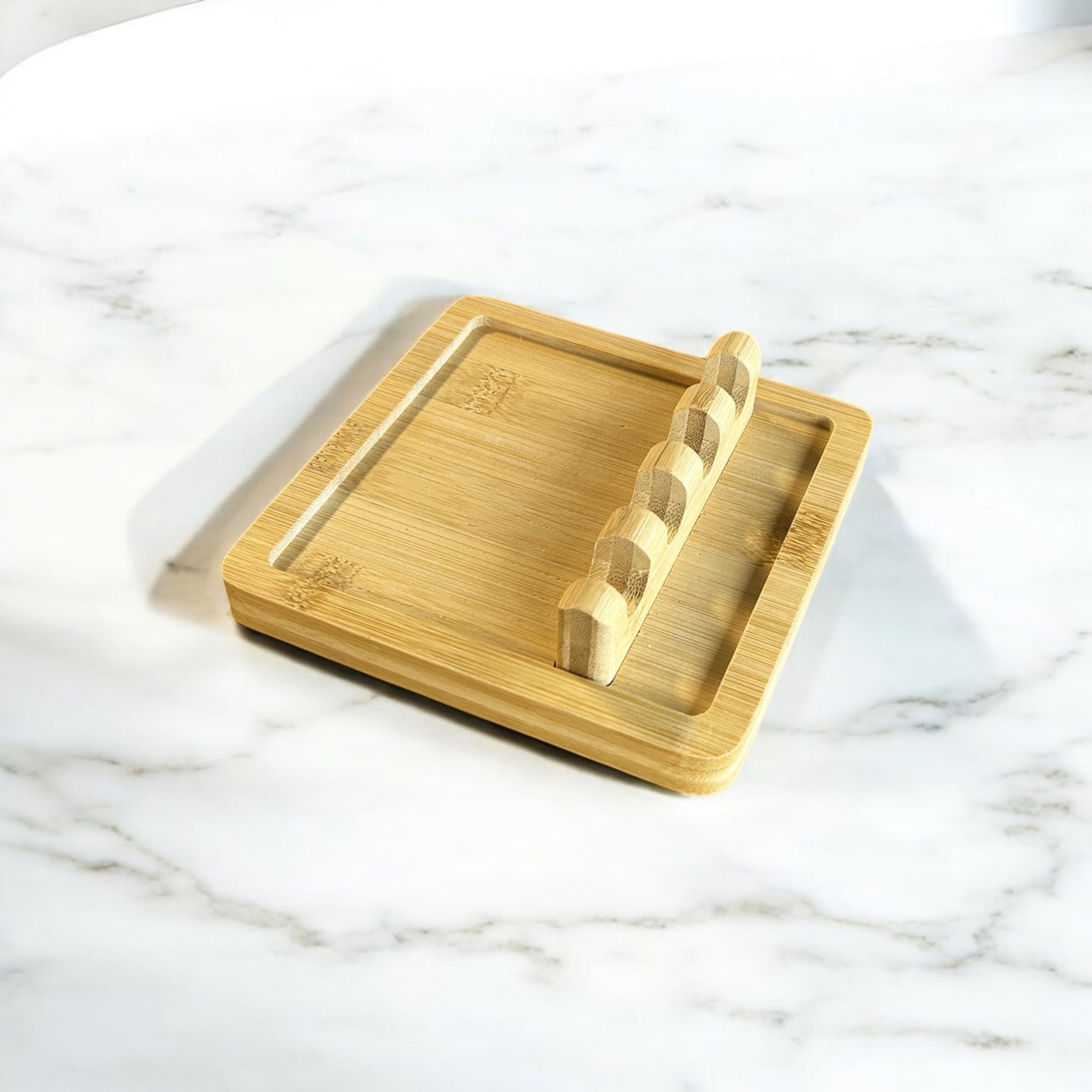 Bamboo Utensil Rest | With Sections