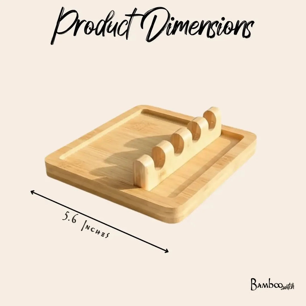 Bamboo Utensil Rest | With Sections