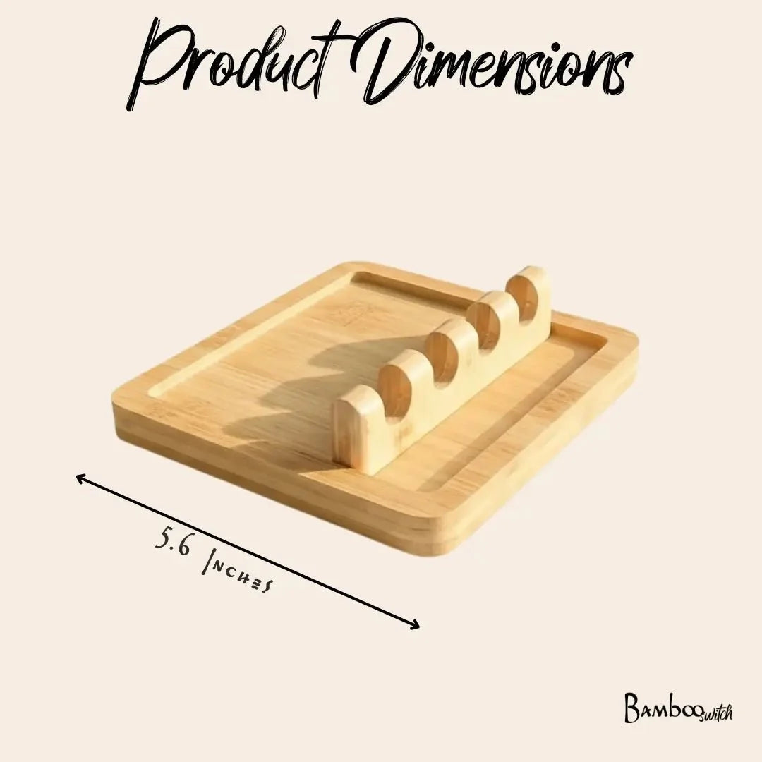 Bamboo Utensil Rest | With Sections