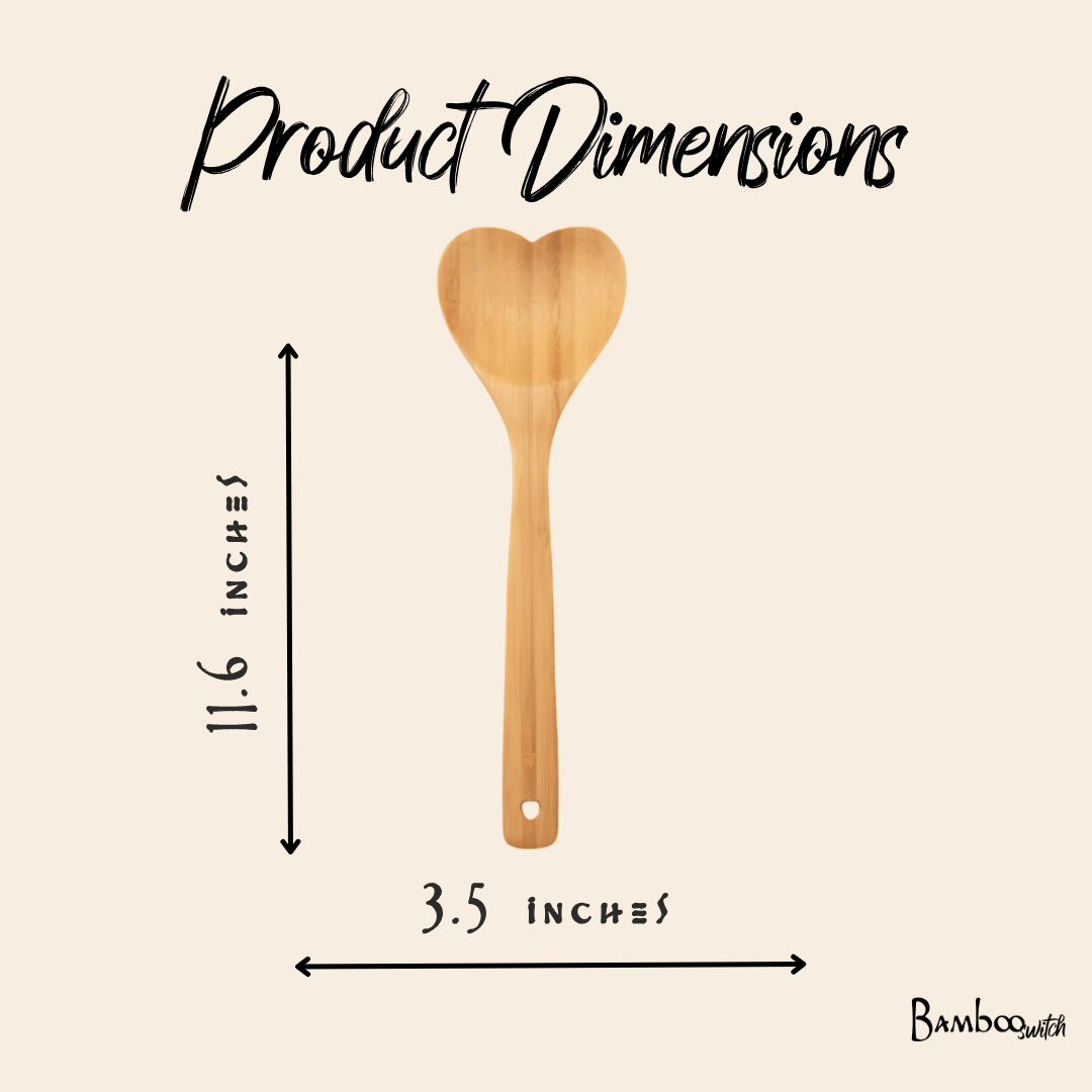 Bamboo Utensil Spoon | Heart Shaped