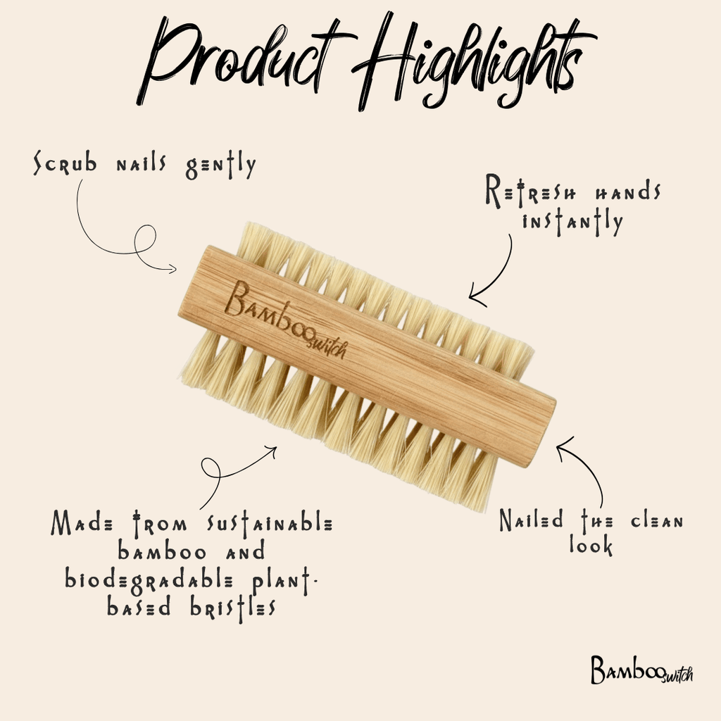 Bamboo Vegan Nail Brush | Sisal Bristles