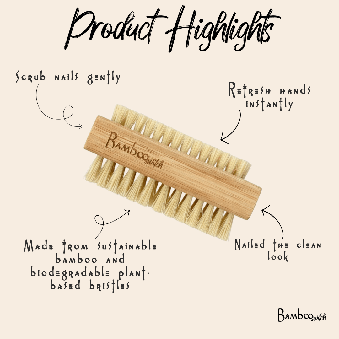 Bamboo Vegan Nail Brush | Sisal Bristles