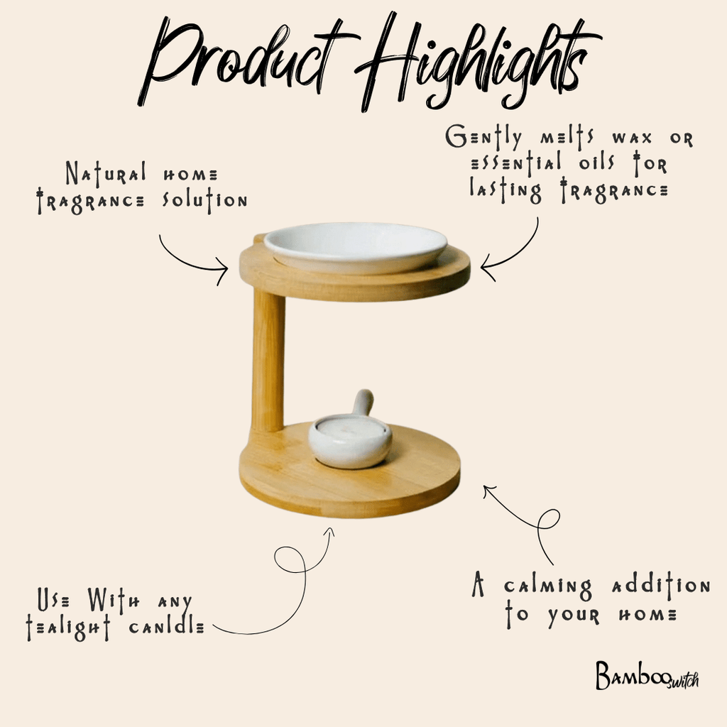 Bamboo Wax Melt Burner | Modern Rod