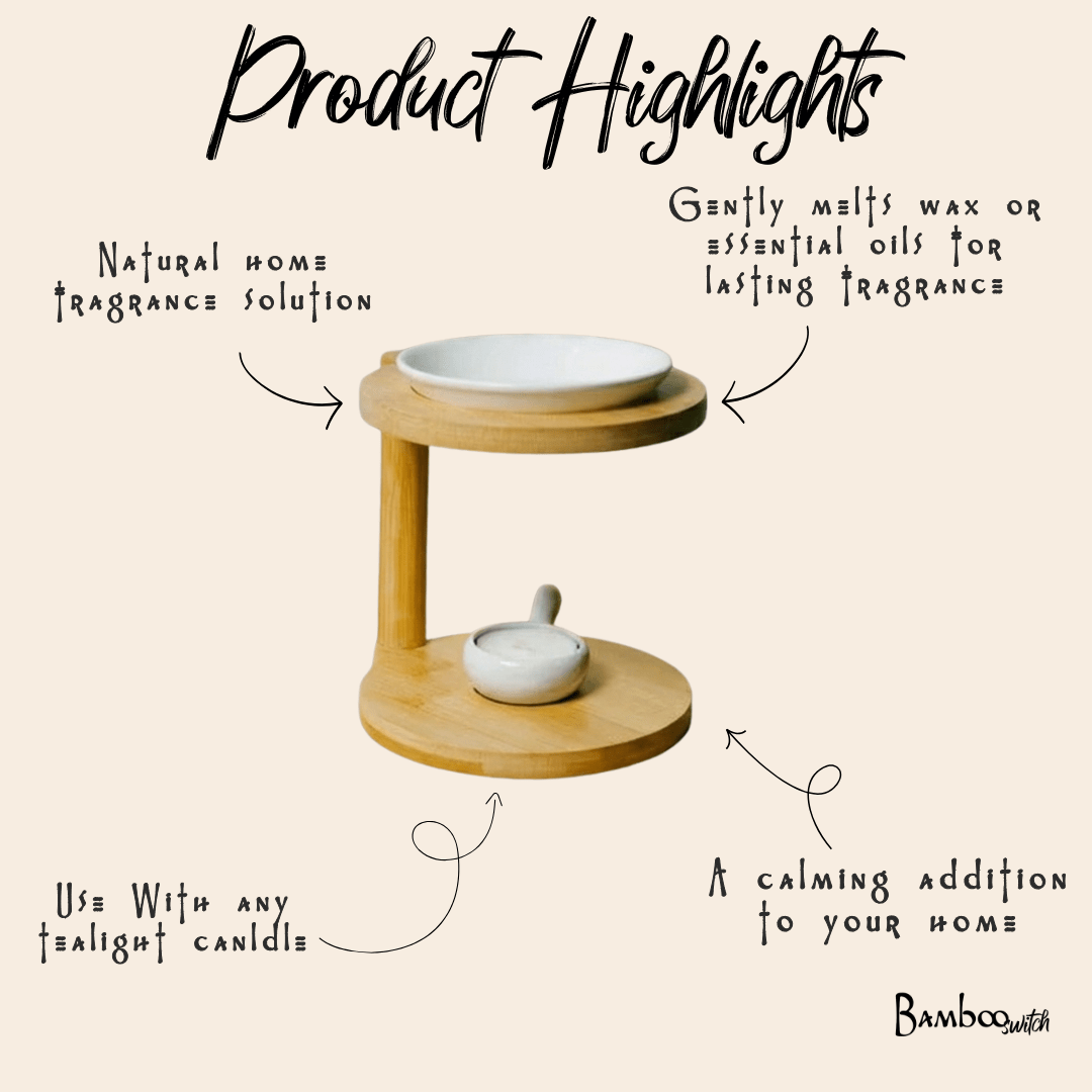 Bamboo Wax Melt Burner | Modern Rod