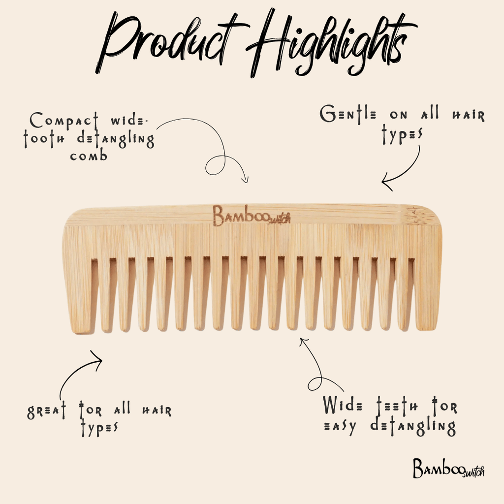 Bamboo Wide Tooth Comb | Compact