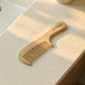 Bamboo Wide Tooth Comb with Handle | Pointed Tips
