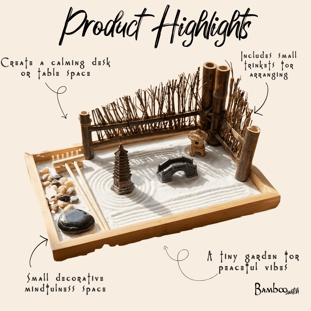 Mindful Bamboo Zen Garden Set