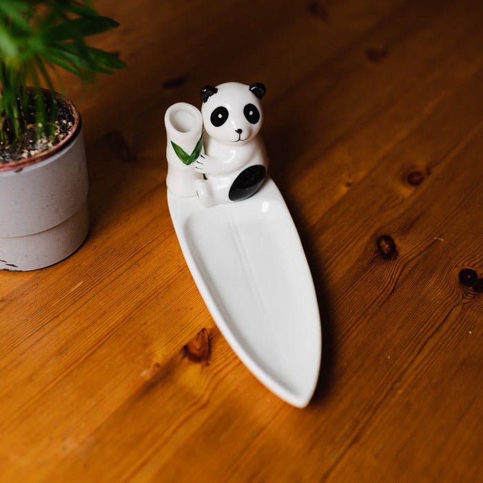 Porcelain Panda Chopstick Holder