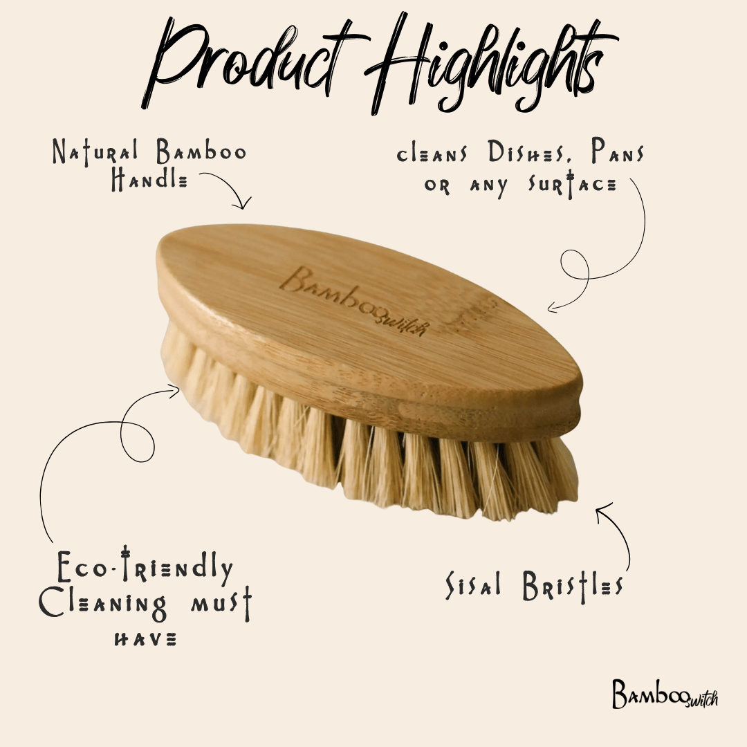 Bamboo Cleaning Brush | Sisal Bristle