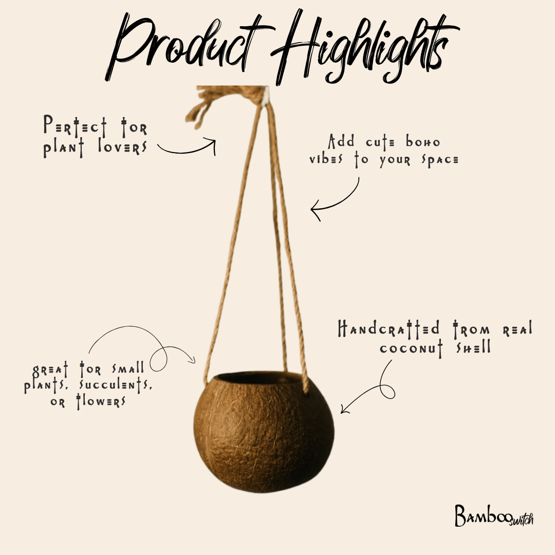 Coconut Planter with Jute Twine