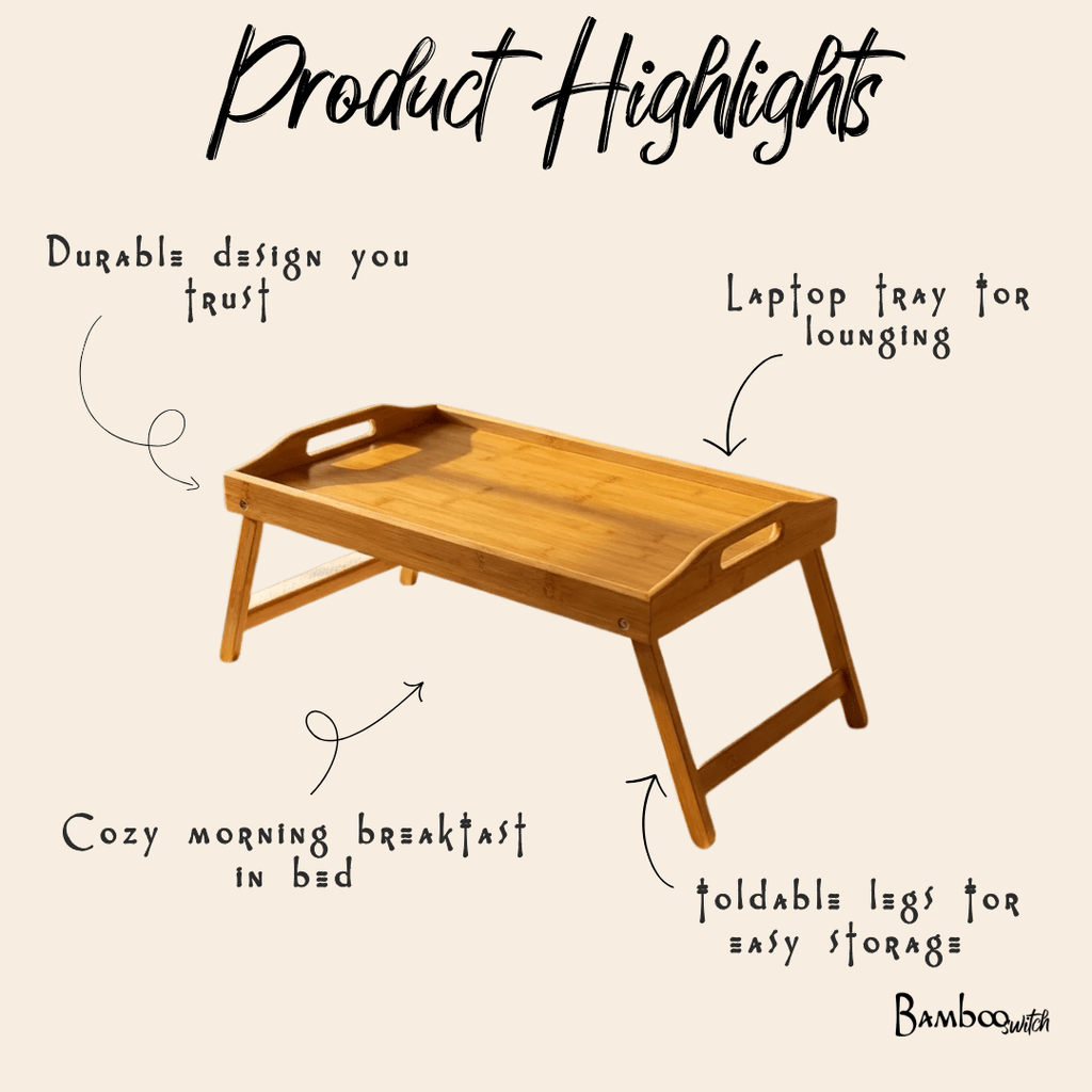 Bamboo Bed Tray | Collapsible