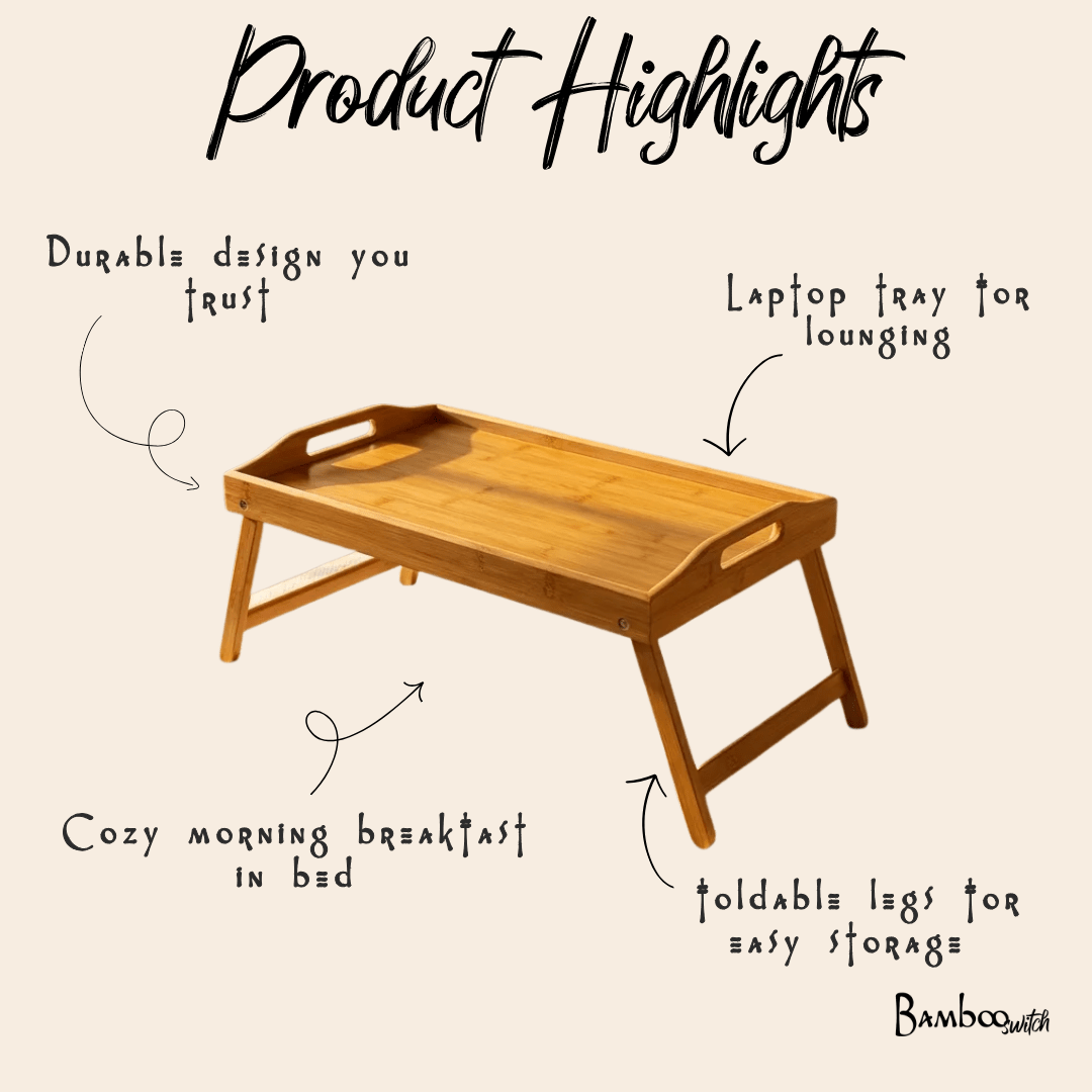 Bamboo Bed Tray | Collapsible