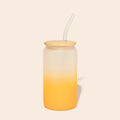 Glass Can Tumbler with Glass Straw
