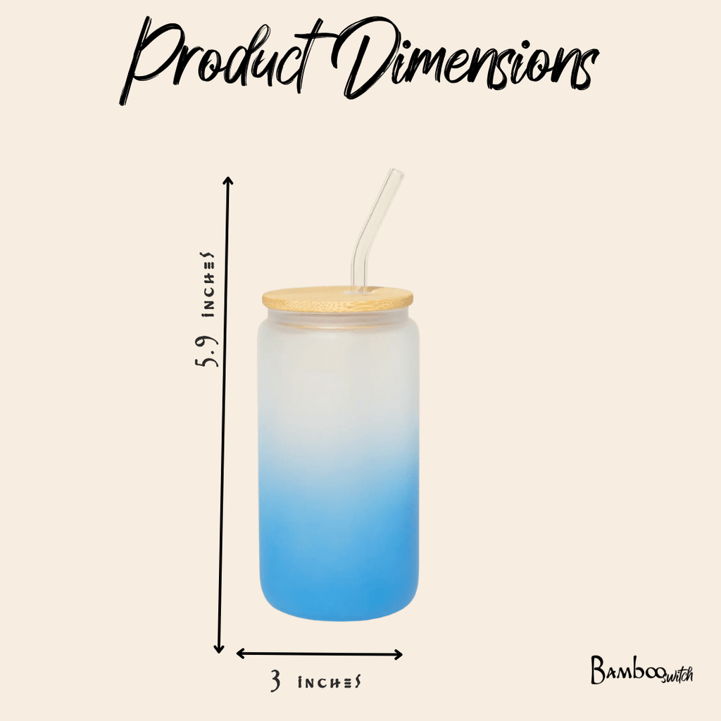 Glass Can Tumbler with Glass Straw