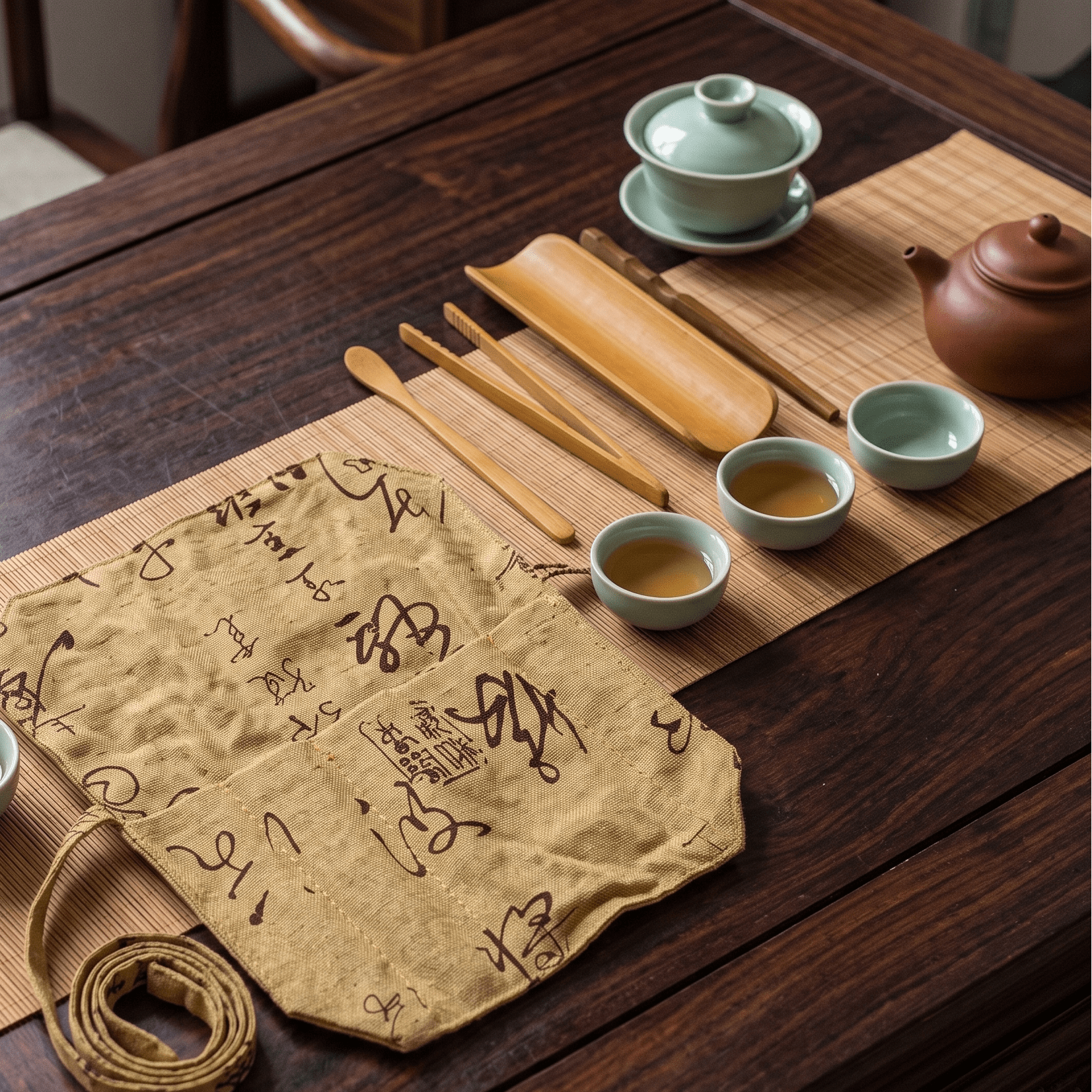 Gongfu Bamboo Tea Tools With Pouch