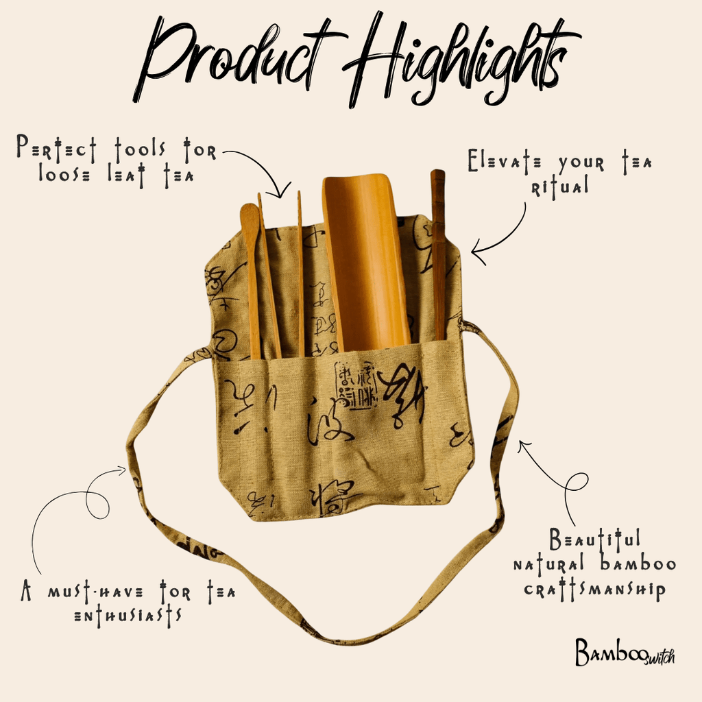 Gongfu Bamboo Tea Tools With Pouch
