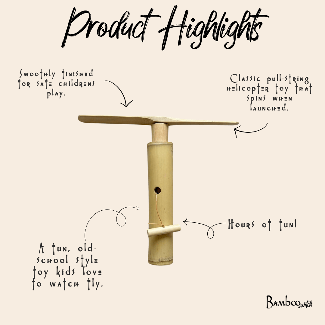 Bamboo Dragonfly Copter Toy | Handmade