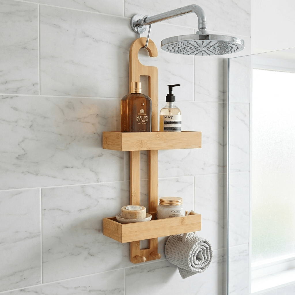 Hanging Bamboo Shower Caddy