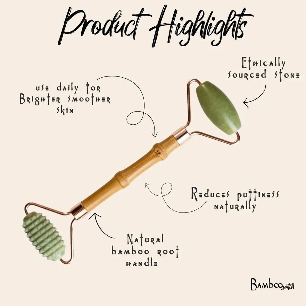 Jade Facial Roller | Bamboo Root