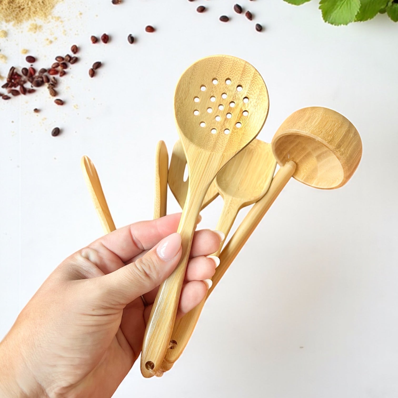 Kids Bamboo Cooking Utensil Set
