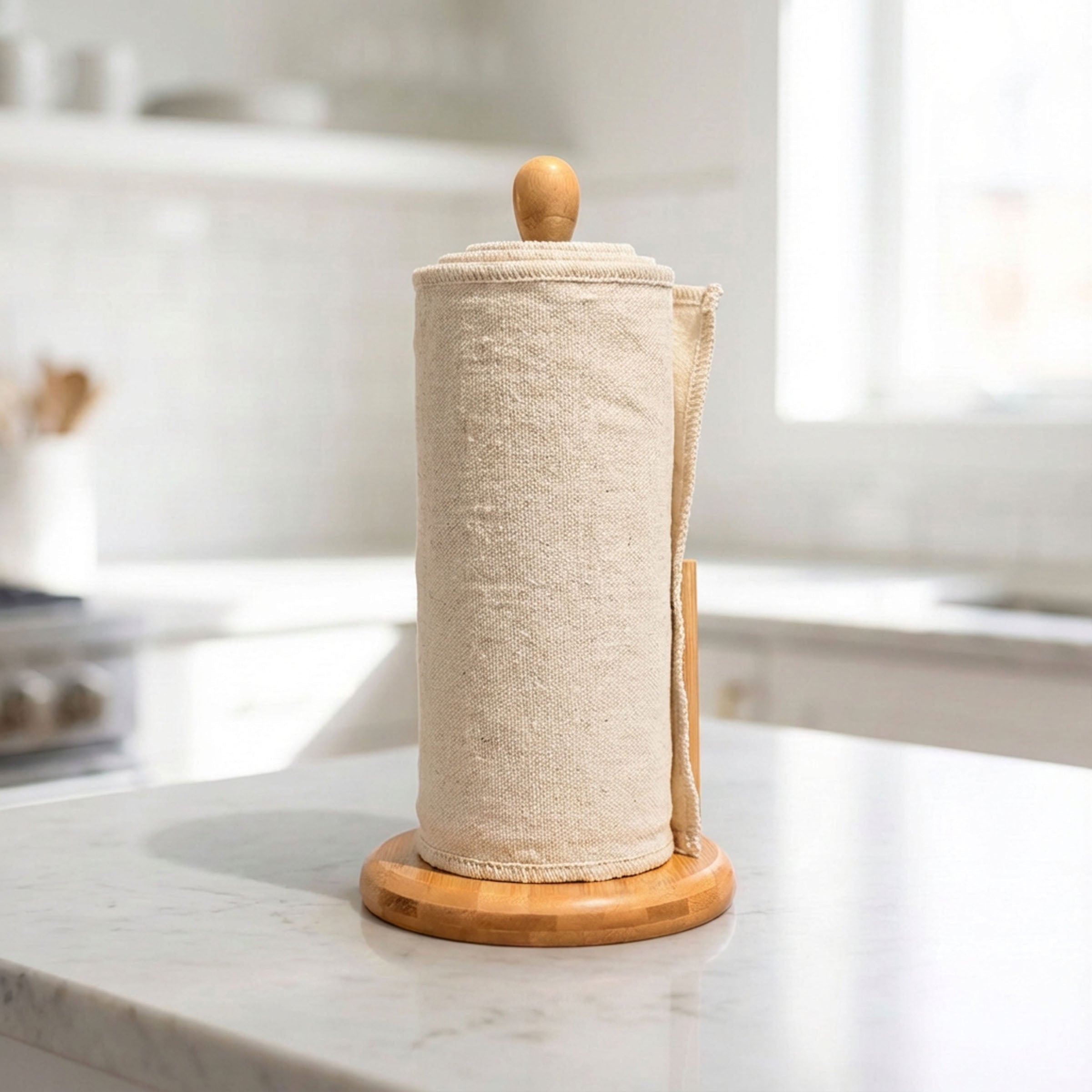 Bamboo Kitchen Paper Towel Holder