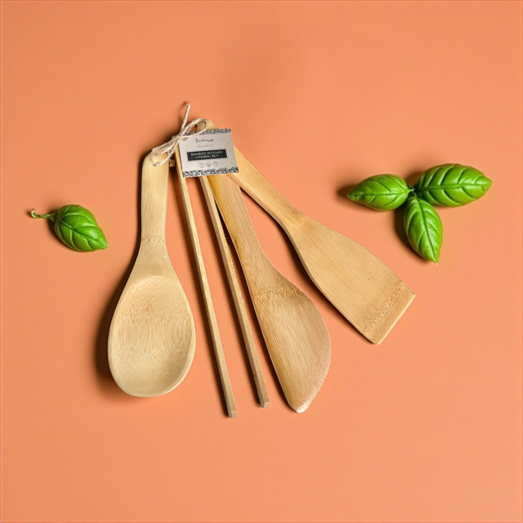 Bamboo Kitchen Utensil Set | 4 Pieces