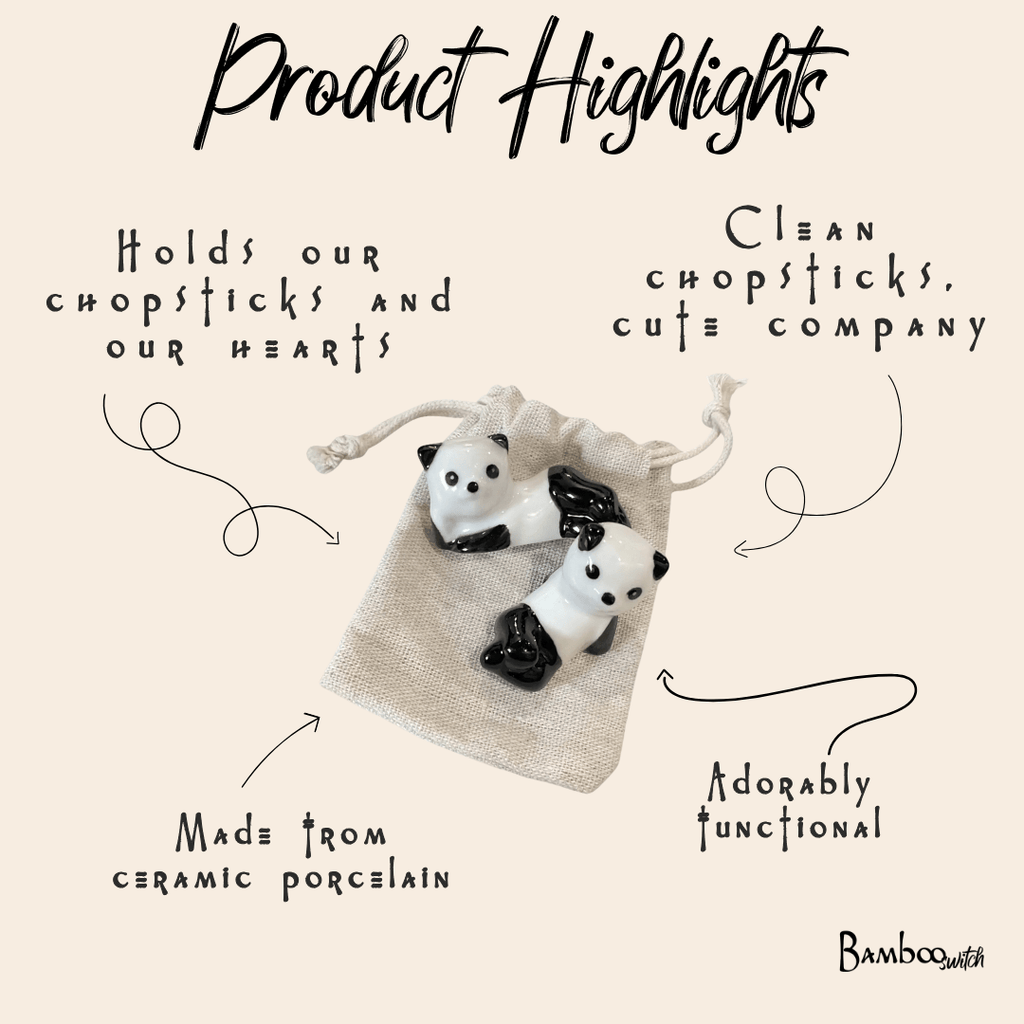 Panda Chopstick Rest | Set of 2