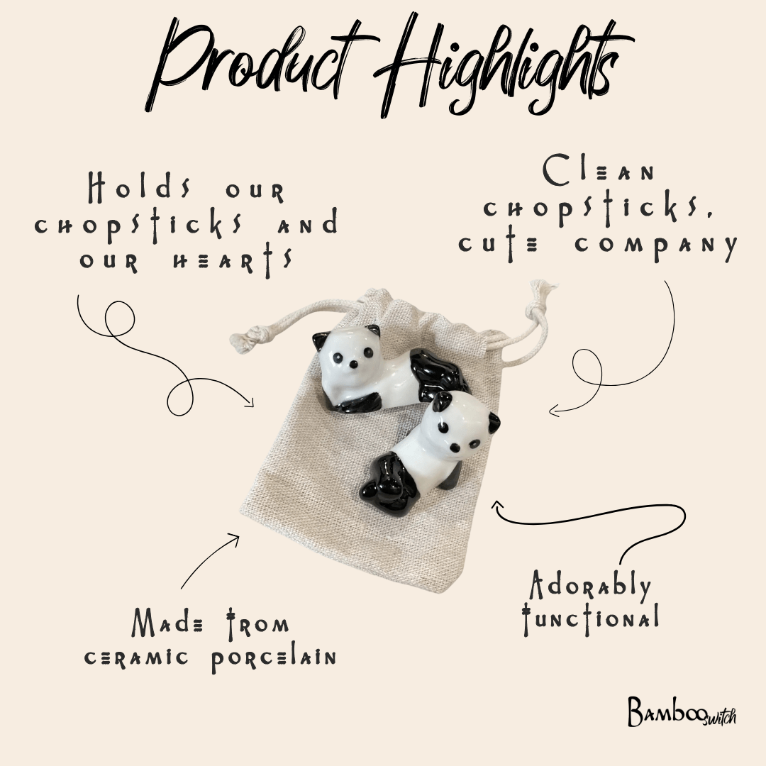 Panda Chopstick Rest | Set of 2