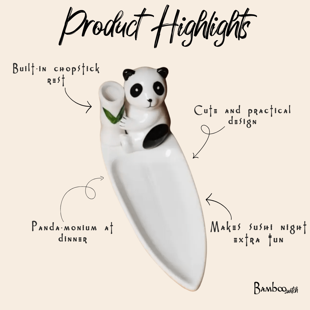 Porcelain Panda Chopstick Holder