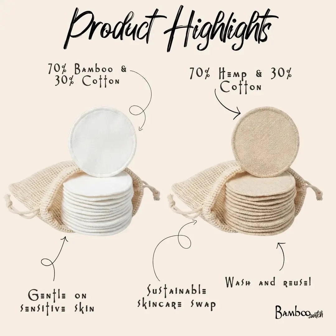 Reusable Hemp Facial Rounds | 20 Ct.