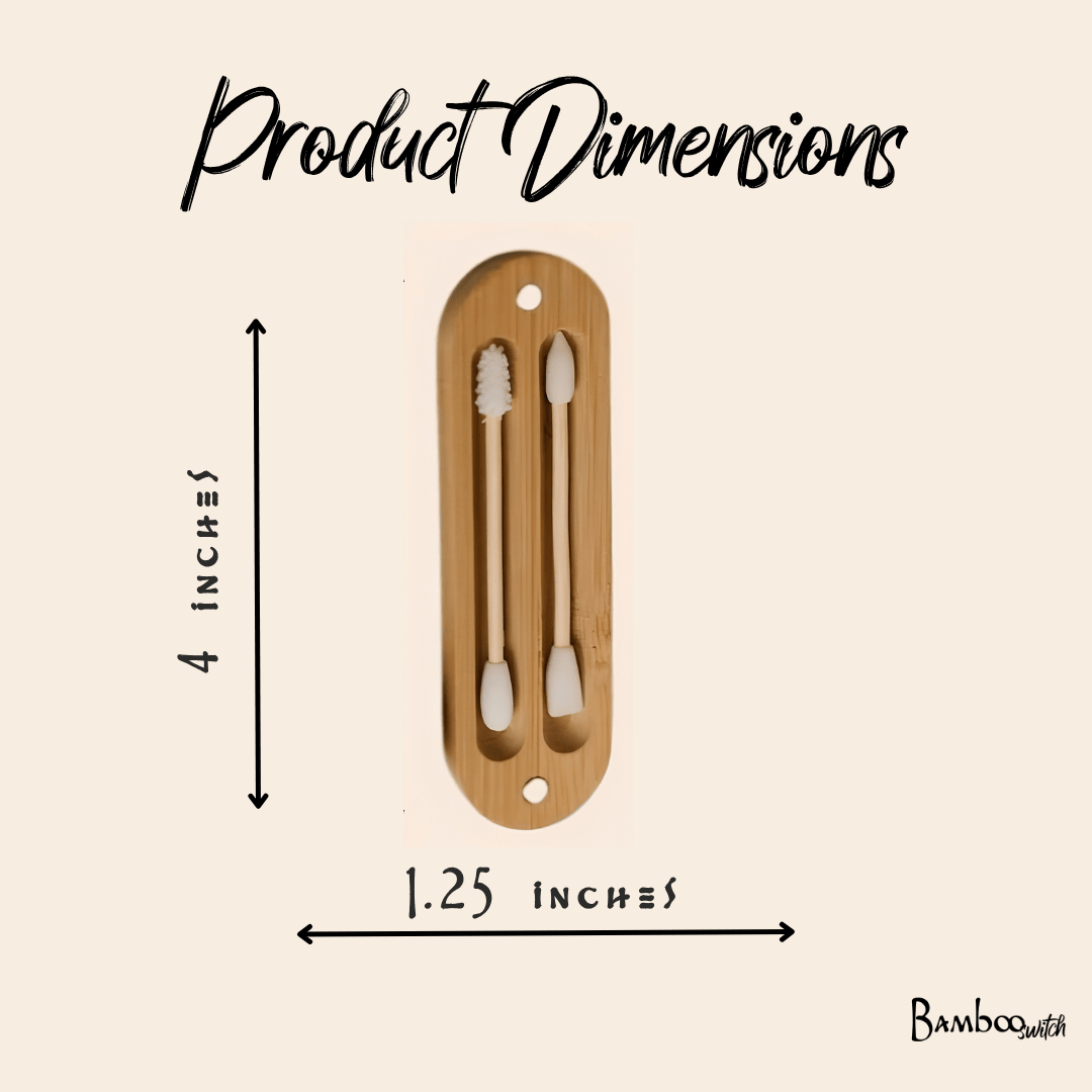 Bamboo Reusable Ear Swabs with Case