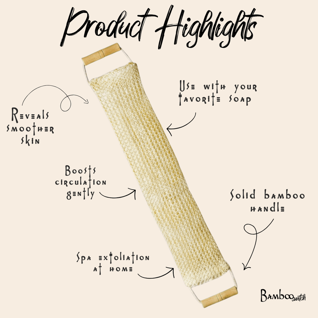 Sisal Back Scrubber with Bamboo Handles