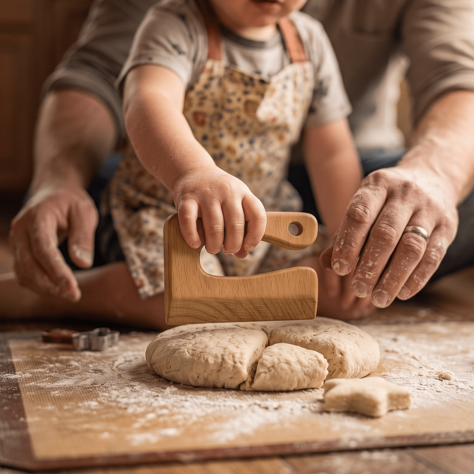 Wooden Dough Cutter Knife